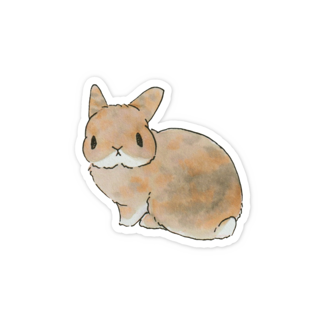 【アナログイラスト】autumn leaf bunny