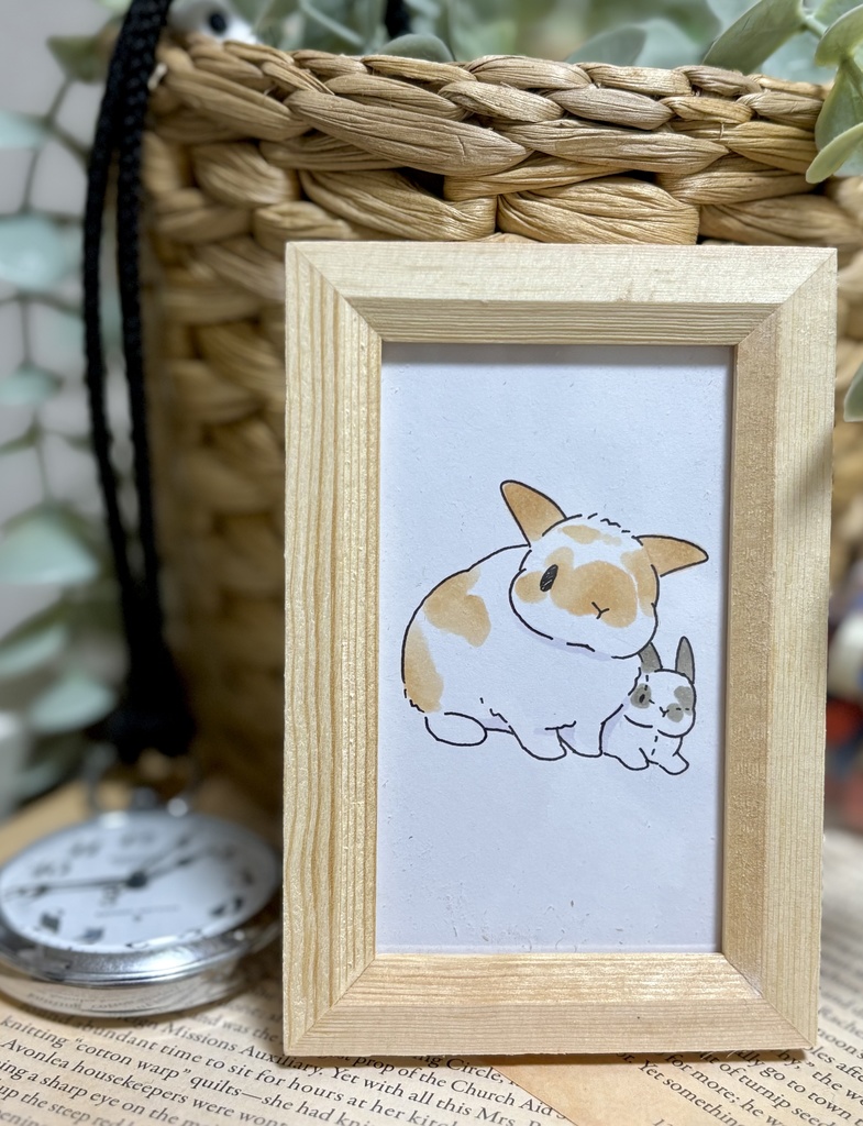 【原画】アナログイラスト プロペラうさぎさん ブロークンオレンジ