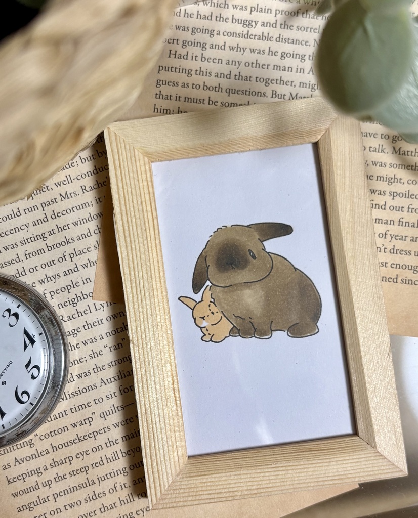 【原画】アナログイラスト 垂れ耳うさぎさん トータス トート