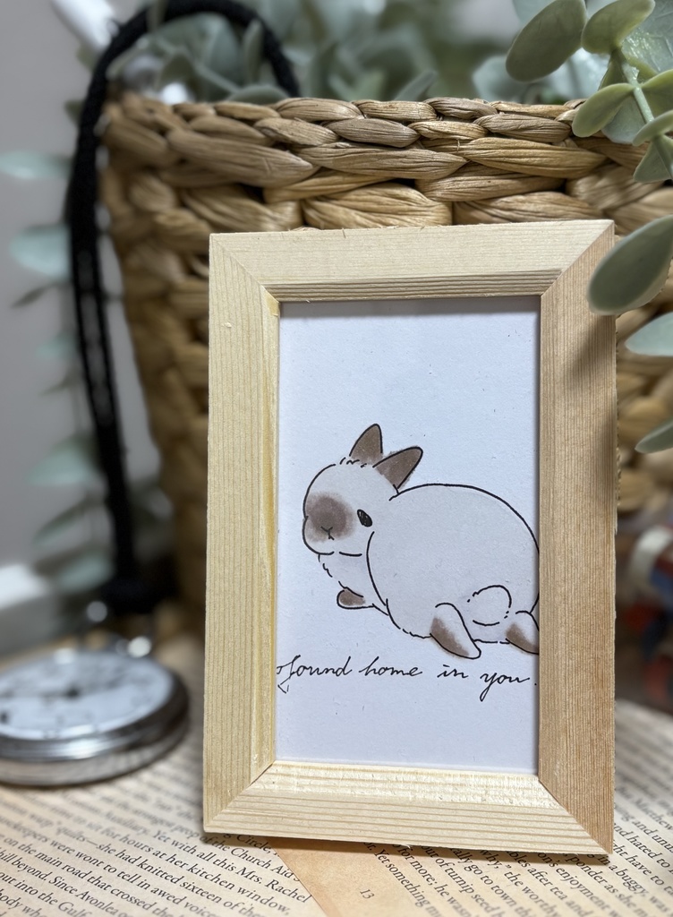 【原画】アナログイラスト 立ち耳うさぎさん セーブルポイント