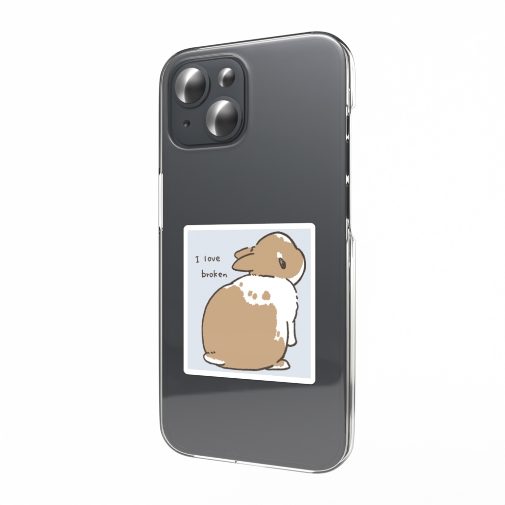 【立ち耳うさぎ】I love broken.【オレンジ系カラー】