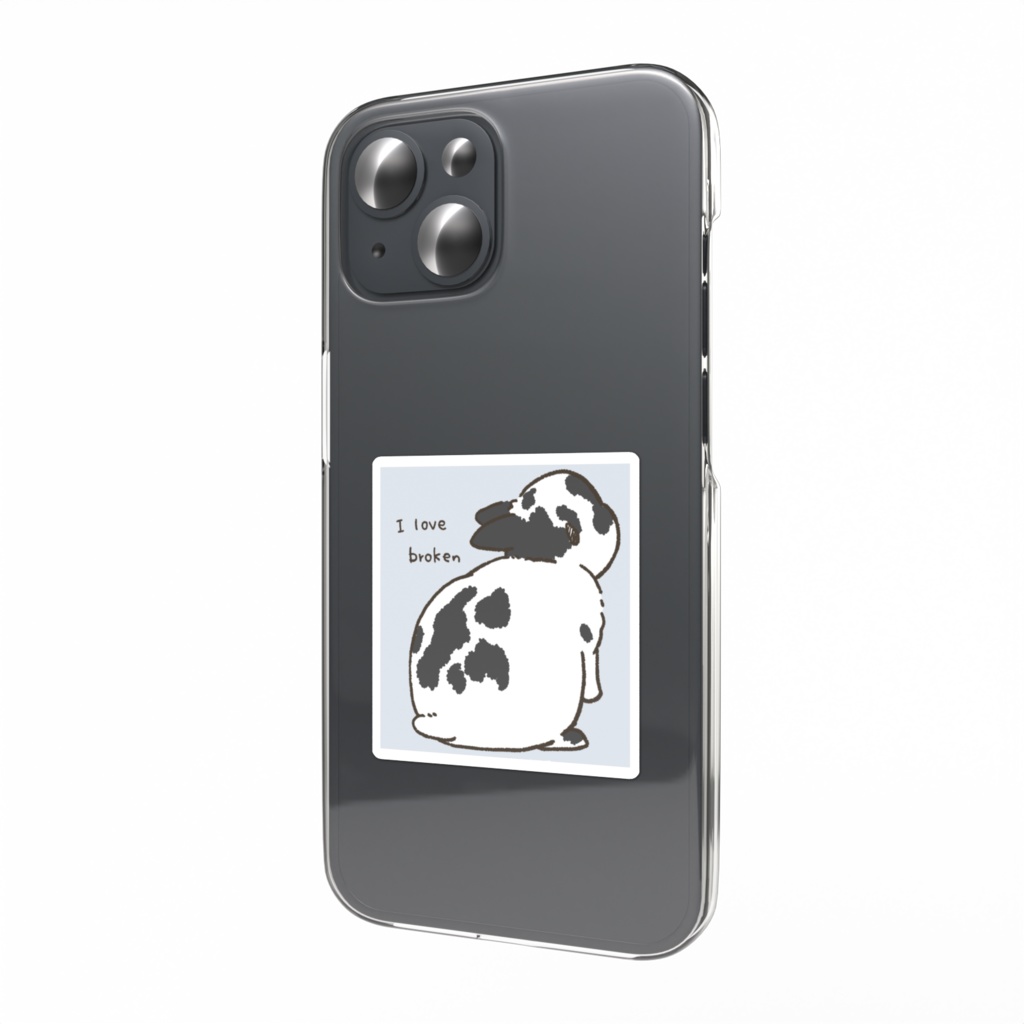 【立ち耳うさぎ】I love broken.【ブラック系カラー】