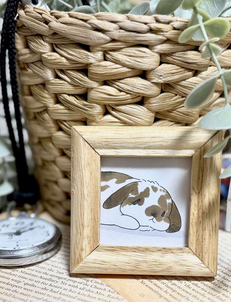 【原画】アナログイラスト むにっとした垂れ耳うさぎさん ブロークンチェスナット