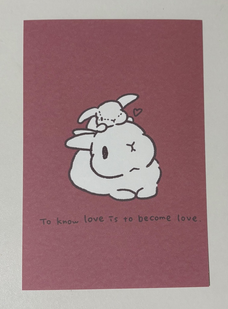 立ち耳うさぎさん ポストカード4枚セット「愛を知って 愛になる」