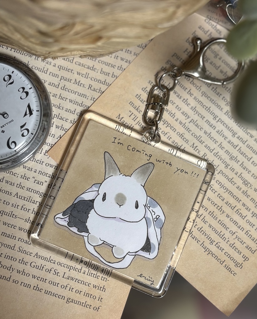 【原画】【アナログイラスト】アクリルキーホルダー『ぼくたちがついてる!』