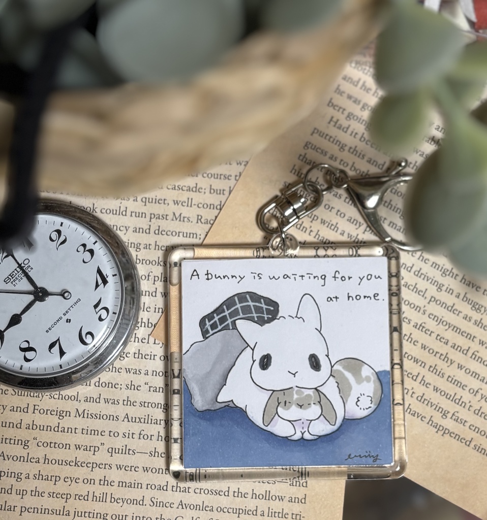 【原画】【アナログイラスト】アクリルキーホルダー『うさぎさんがお家で待っています』