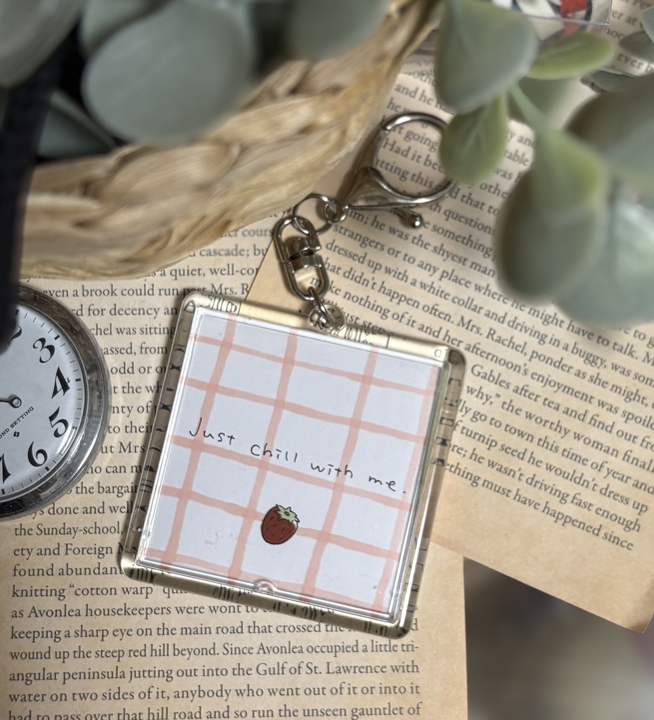 【原画】【アナログイラスト】アクリルキーホルダー『いっしょにのんびりしよー』