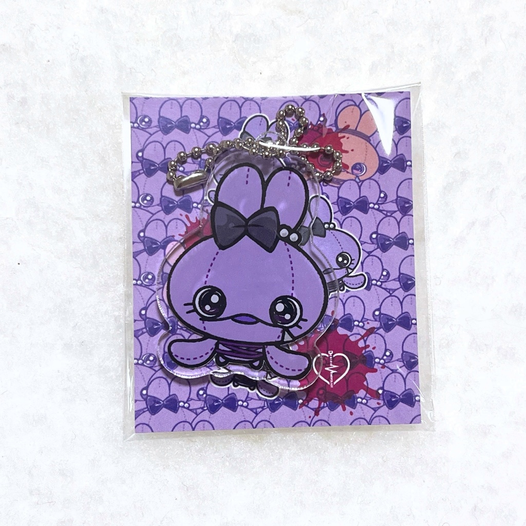 わらにんぎょうさぎアクキー 紫