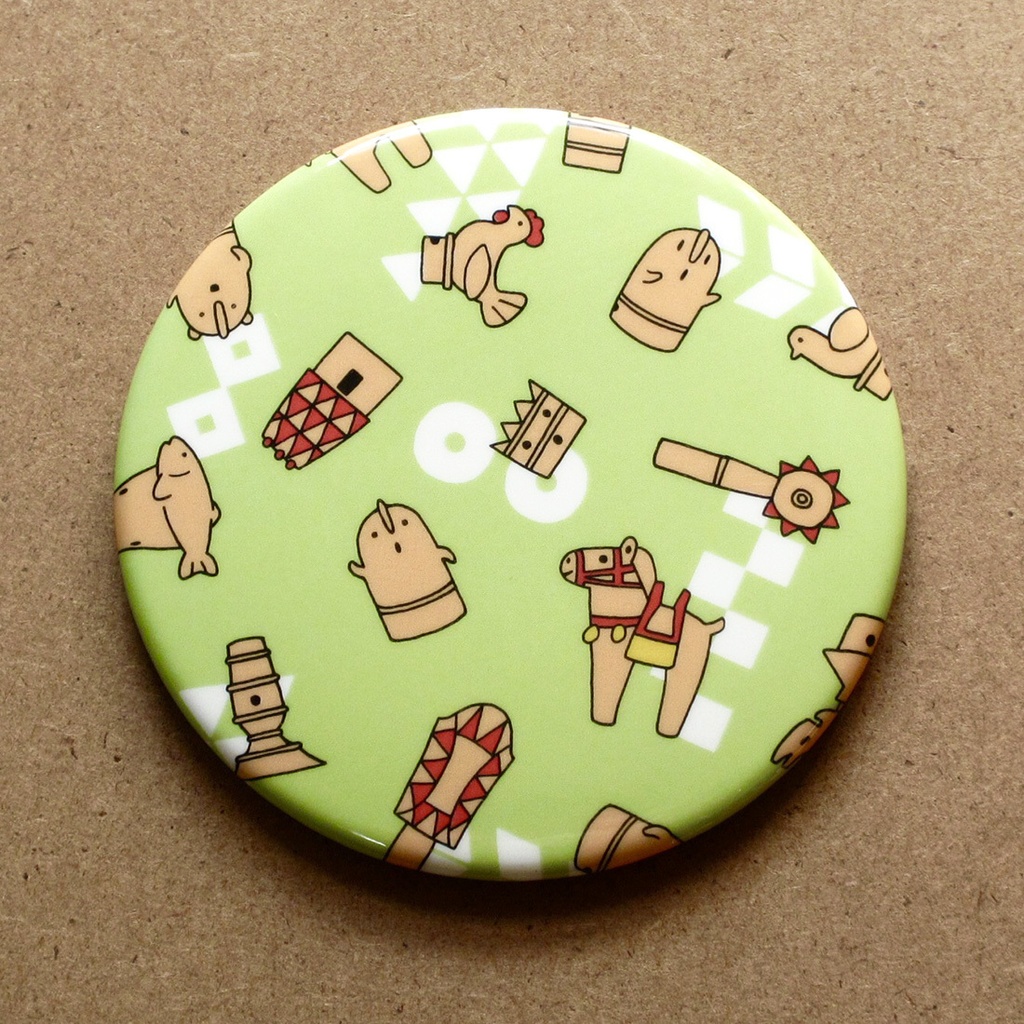 缶ミラー「ハニワのかたち」「ゆるハニワ隊」