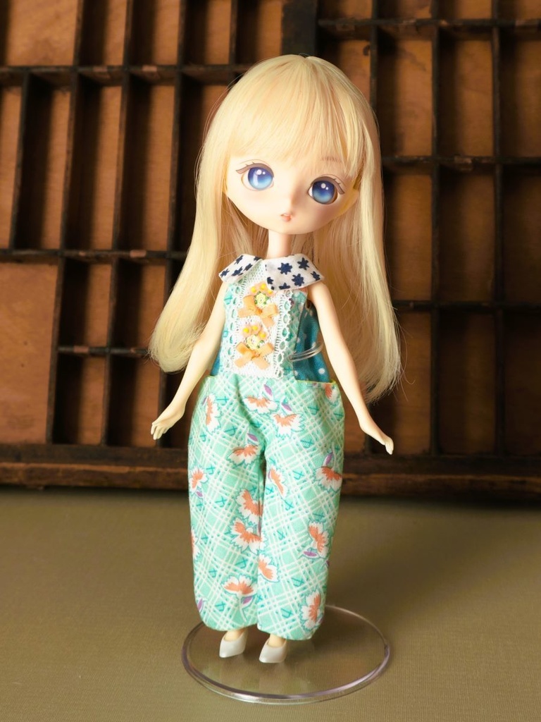 【ハルモニアシリーズ着用可能/ハンドメイド品】フラワーベースサロペット