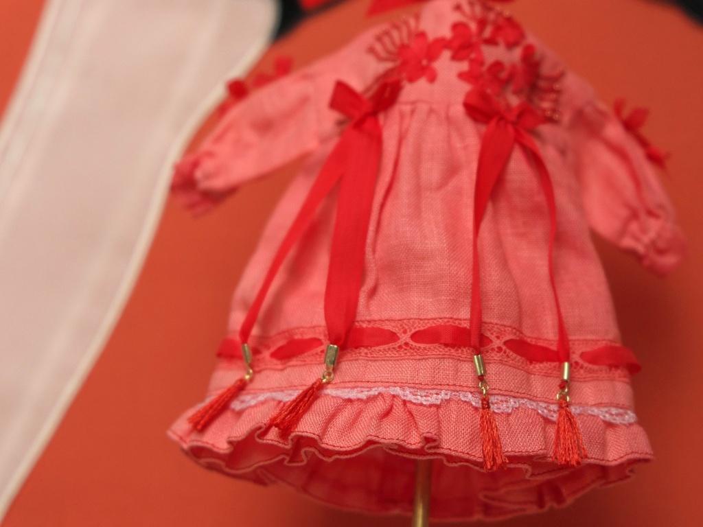 【22cm・ハルモニアシリーズ着用可能】リコリスガーデンリネンドレス col:染め