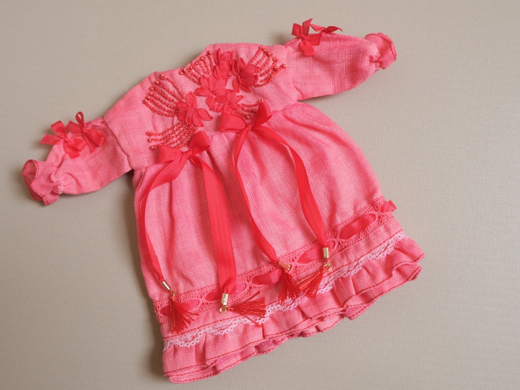 【22cm・ハルモニアシリーズ着用可能】リコリスガーデンリネンドレス col:染め