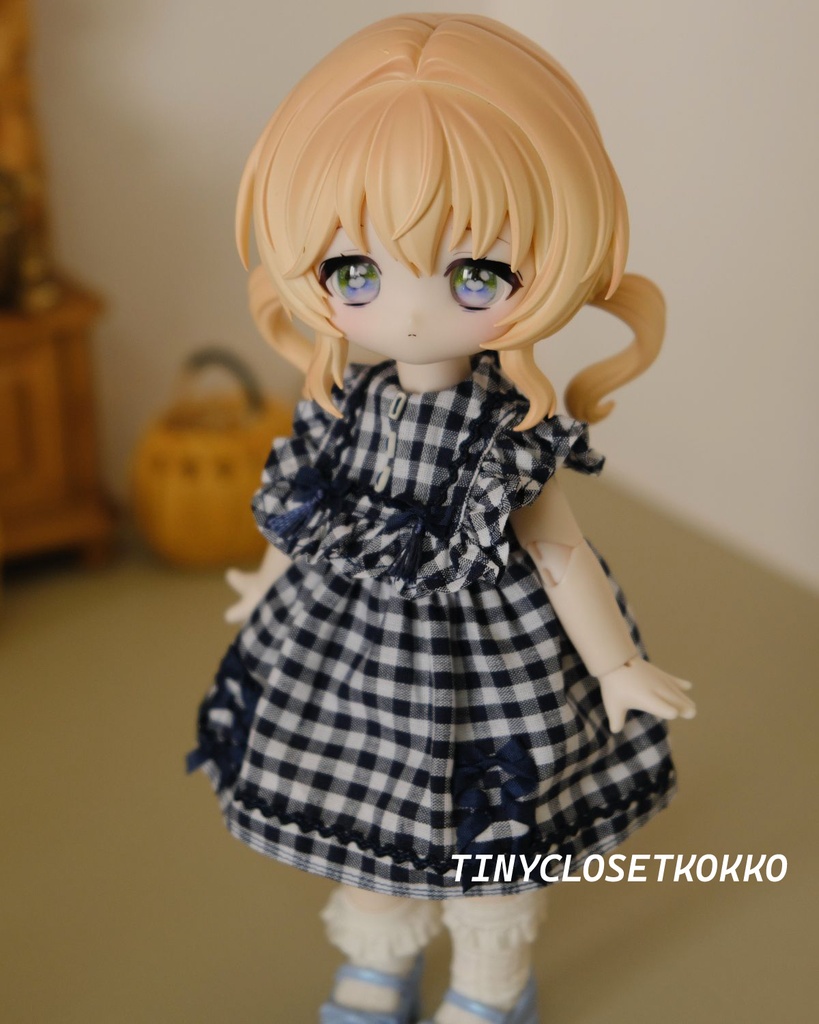 【ボニバニ6、ハルモニアサイズ】ギンガムチェックワンピースセット