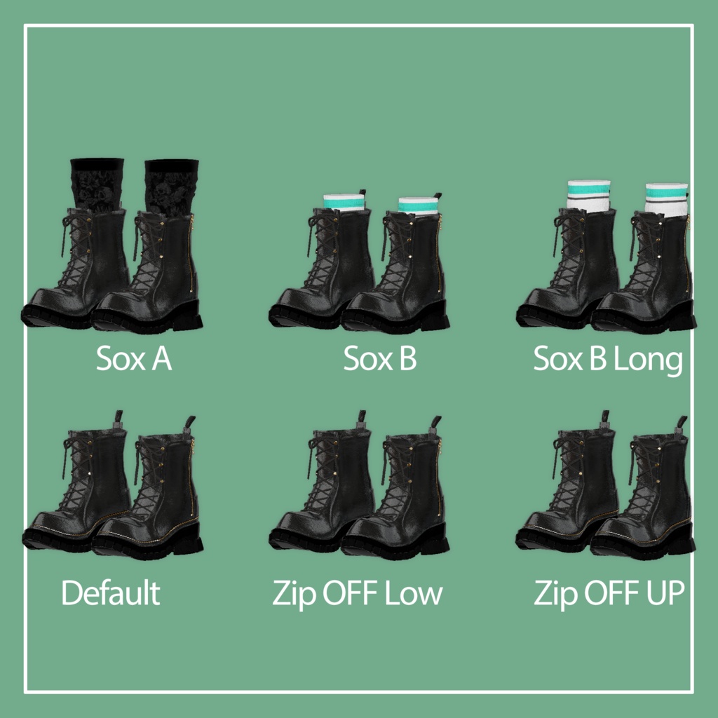 【VRChat】森羅専用 8ホールブーツ(MA対応)