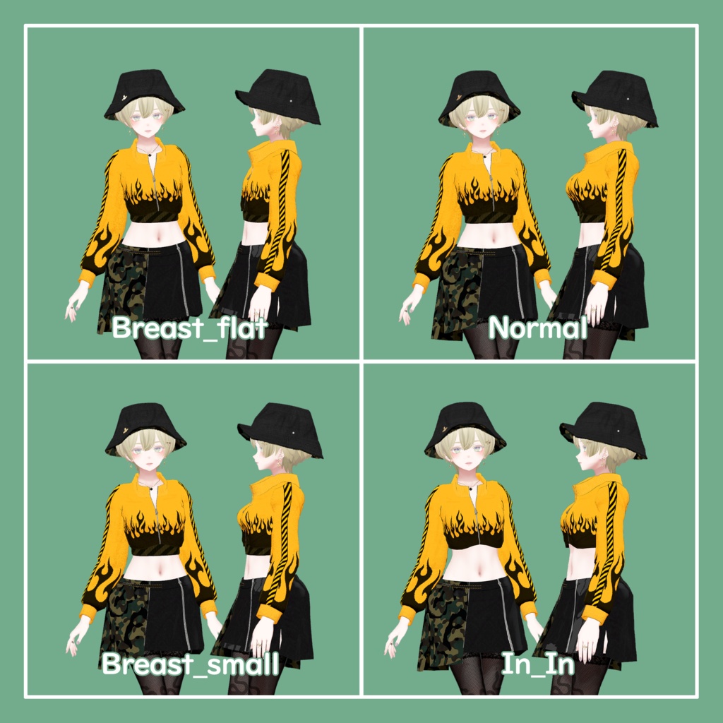 VRChat向け 森羅-Shinra- TrackTops&Skirt(MA対応)