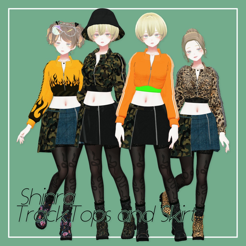 VRChat向け 森羅-Shinra- TrackTops&Skirt - えれさとのお店 - BOOTH