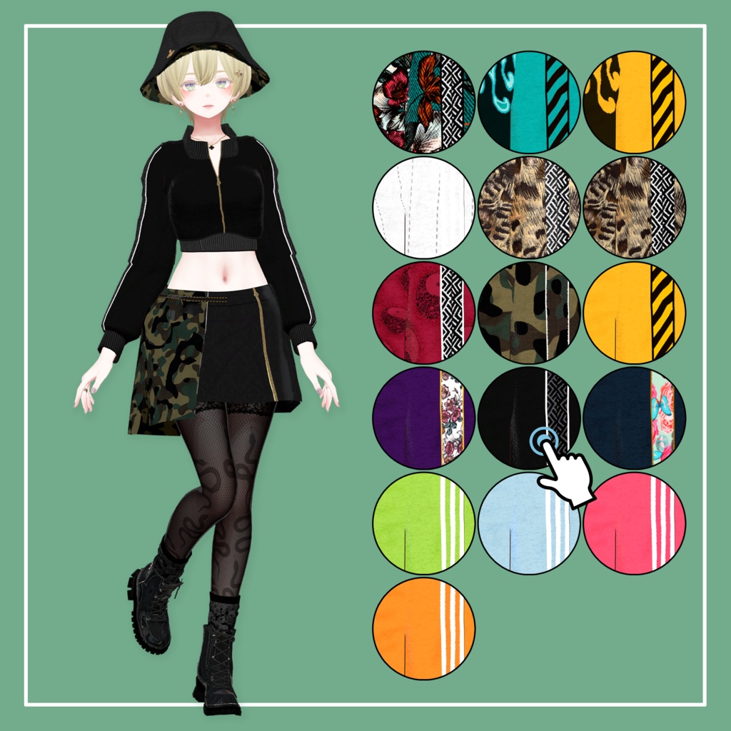 VRChat向け 森羅-Shinra- TrackTops&Skirt(MA対応)