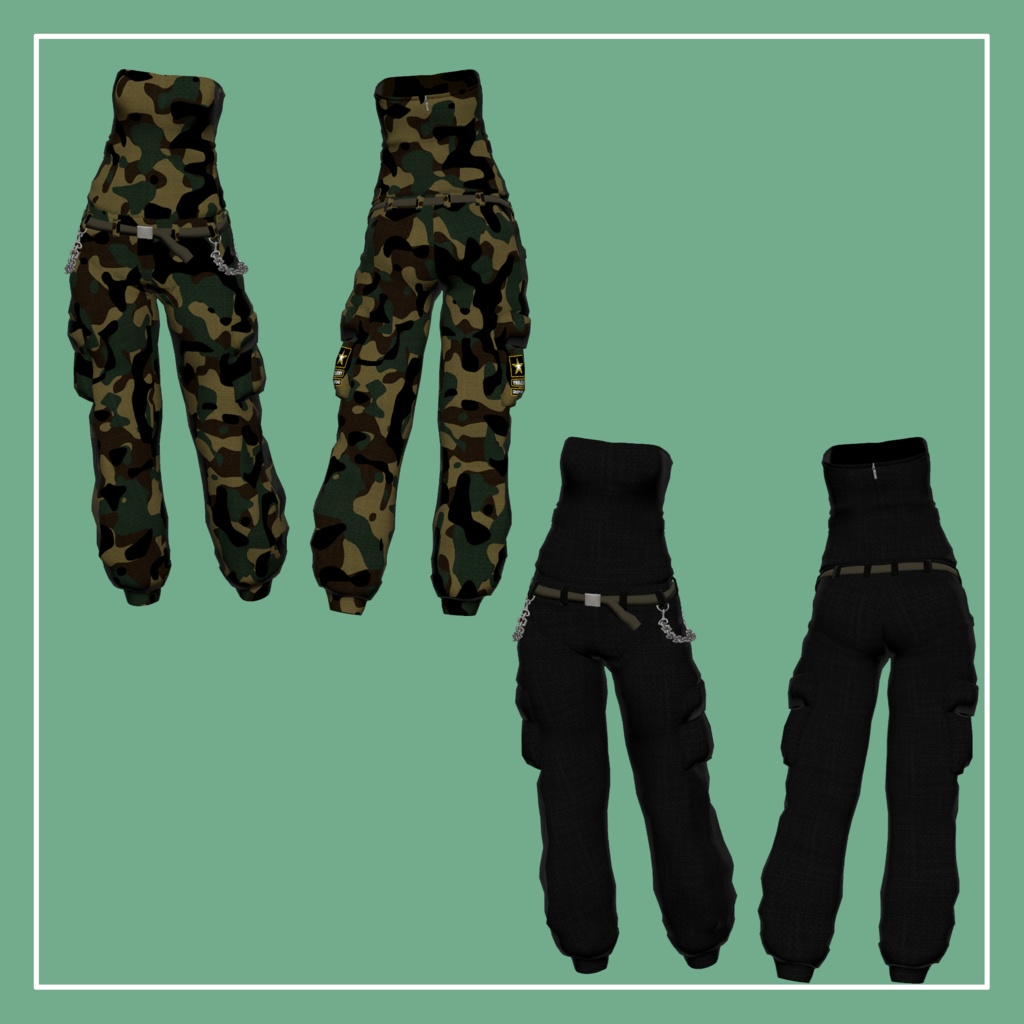 VRChat向け 森羅-Shinra- BareTop CargoPants(MA対応)