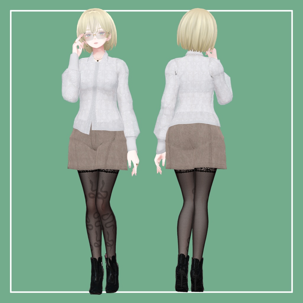 【VRChat】森羅専用 シャツ&ショートパンツ(MA対応)