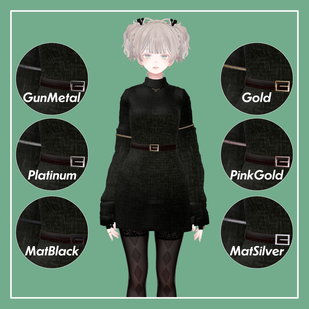 【VRChat】森羅専用 ニットワンピース(MA対応)