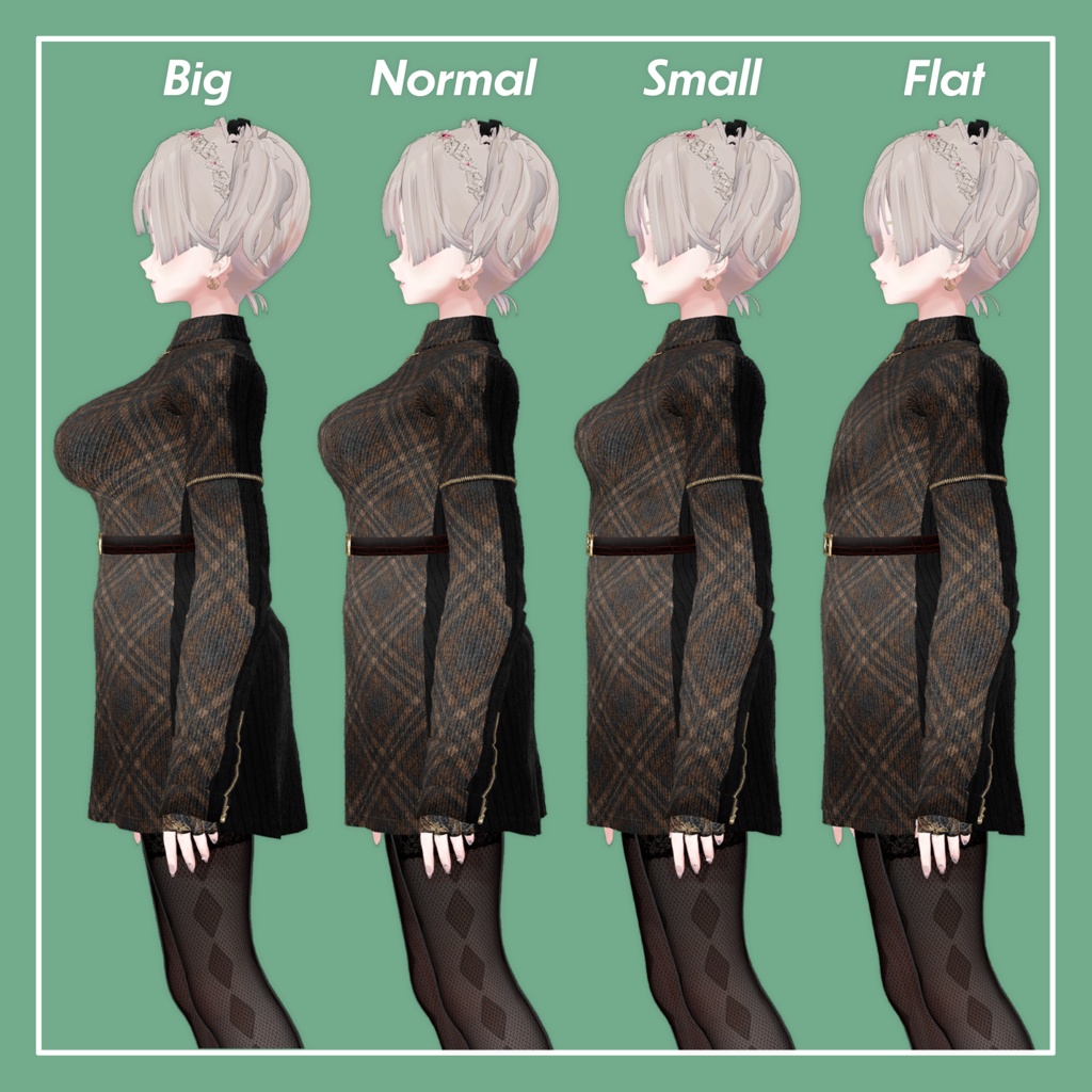 【VRChat】森羅専用 ニットワンピース(MA対応)