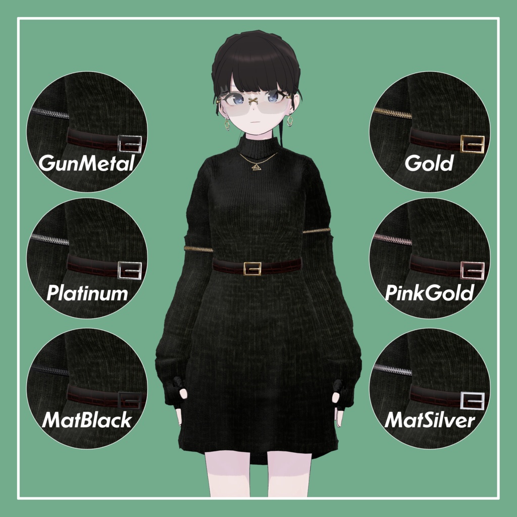 【VRChat】Lapwing専用 ニットワンピース(MA対応)