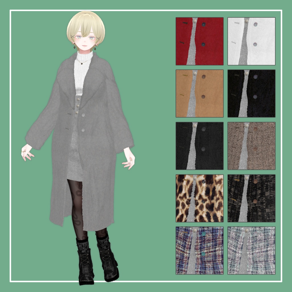 【VRChat】森羅専用 コートセット(MA対応)