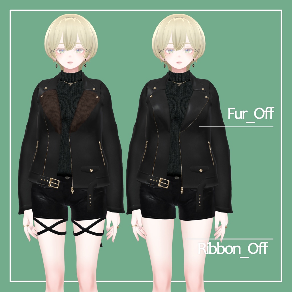 【VRChat】森羅専用 Riders Jacket Set(MA対応)