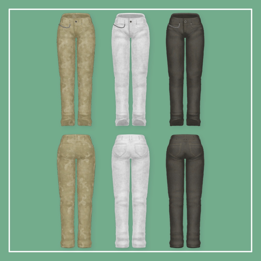 【VRChat】森羅専用 Straight Pants/ストレートパンツ(MA対応)