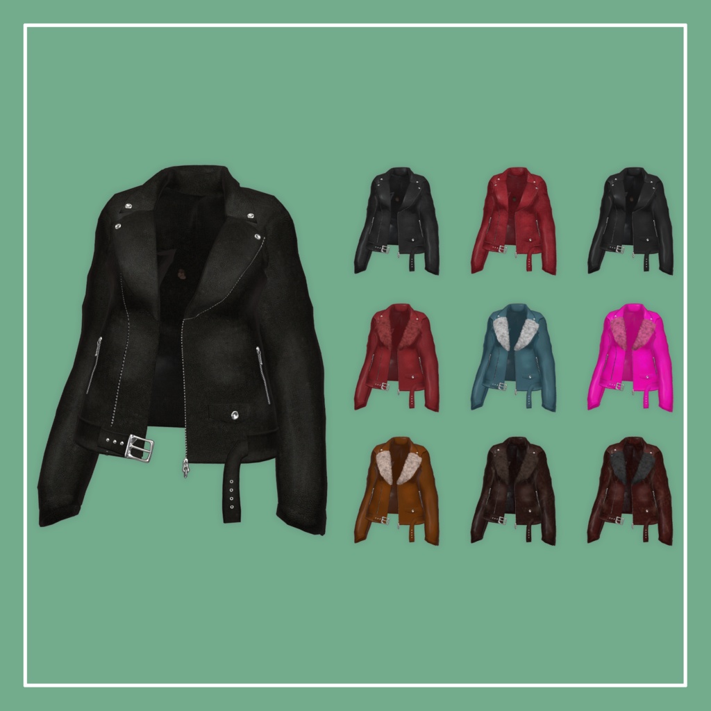 【VRChat】仙猫 専用 ライダースジャケット(MA対応)
