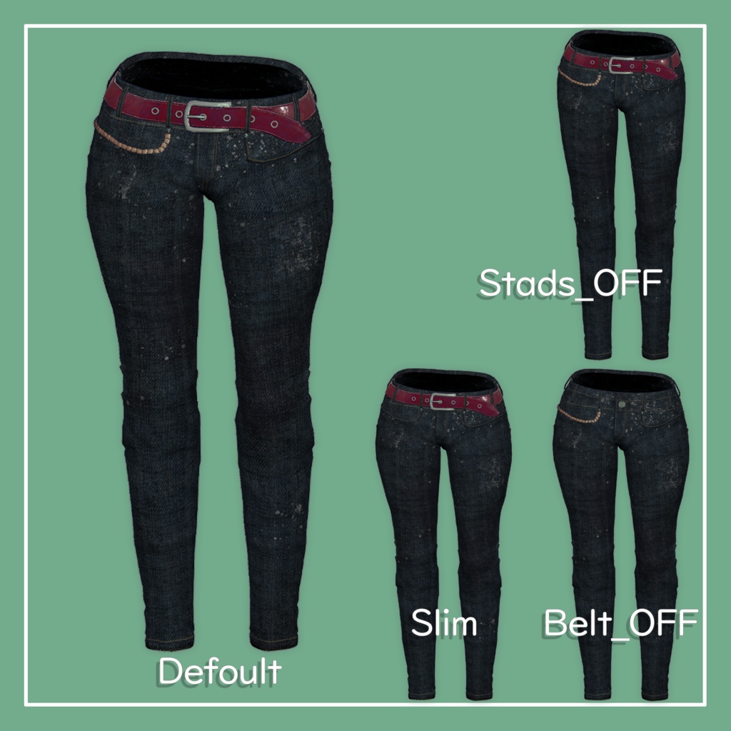 【VRChat】仙猫 専用 スキニー/Tシャツ/ブーツ セット(MA対応)