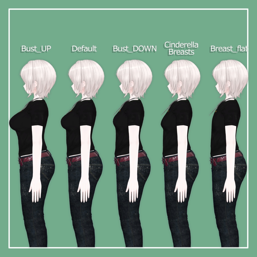 【VRChat】仙猫 専用 スキニー/Tシャツ/ブーツ セット(MA対応)