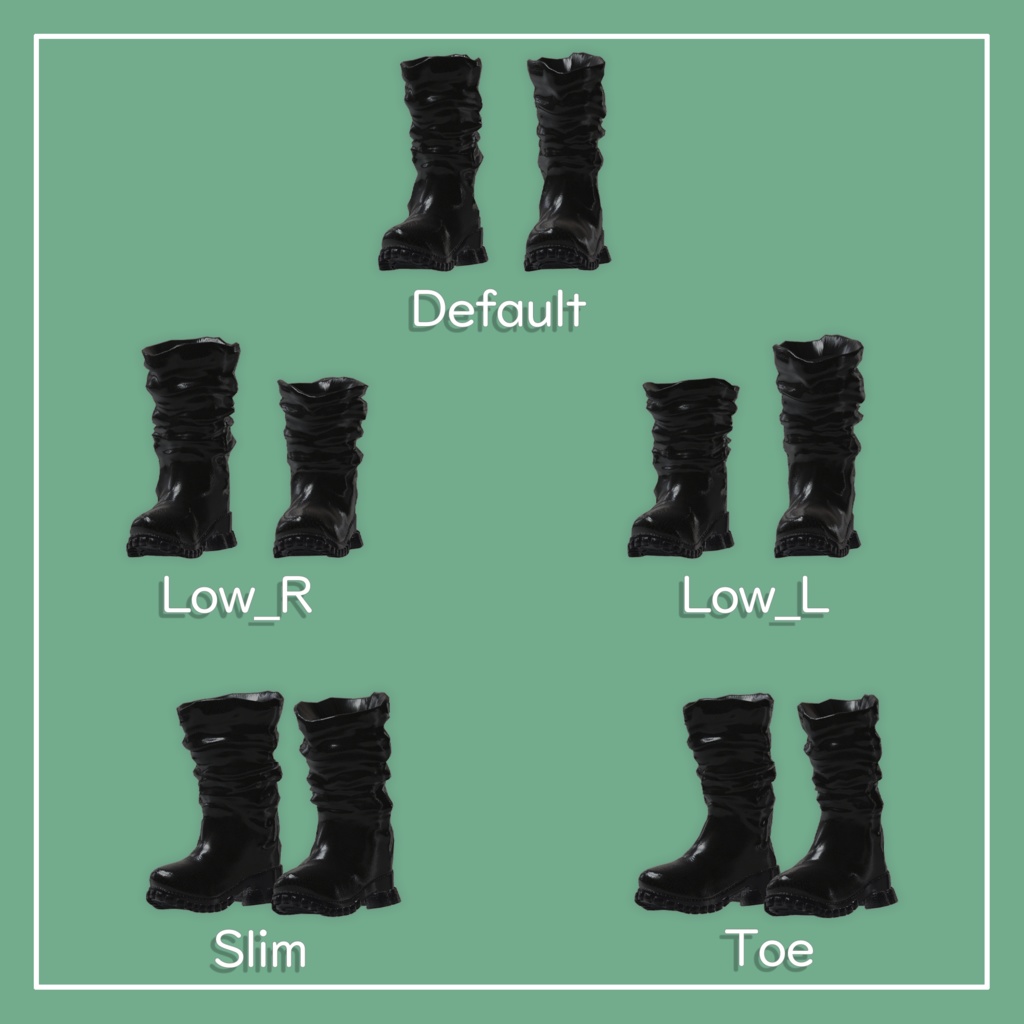 【VRChat】仙猫 専用 スキニー/Tシャツ/ブーツ セット(MA対応)