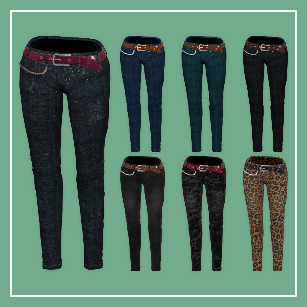 【VRChat】仙猫 専用 スキニー/Tシャツ/ブーツ セット(MA対応)