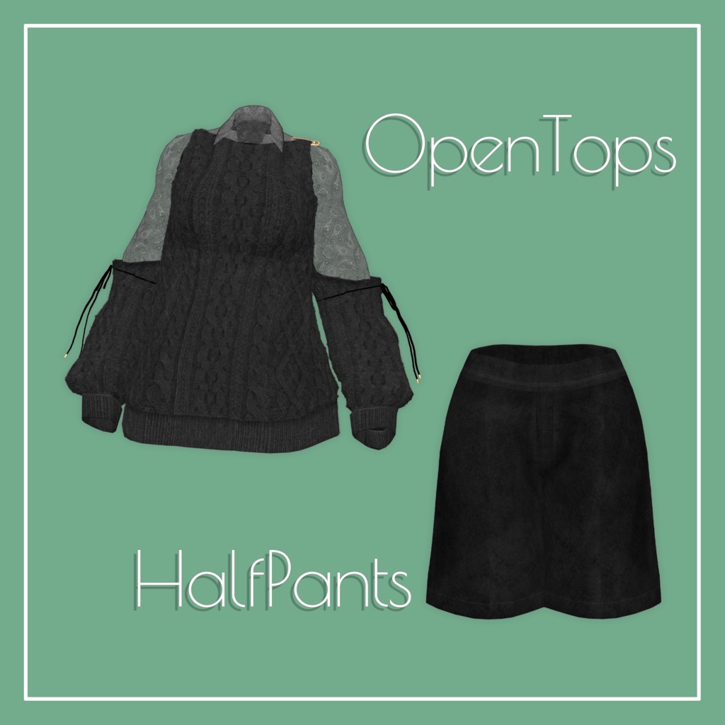 【VRChat】仙猫 専用 OpenTops / HalfPants(MA対応)