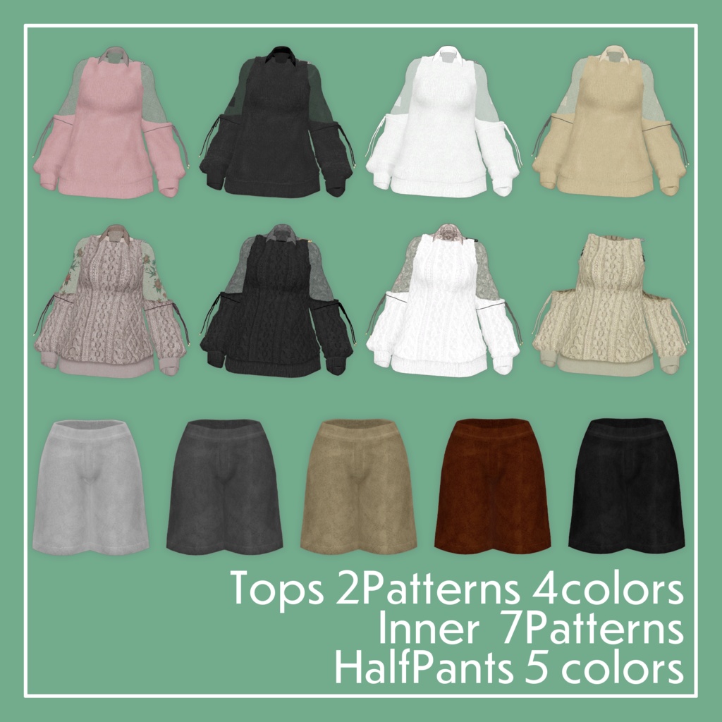 【VRChat】仙猫 専用 OpenTops / HalfPants(MA対応)