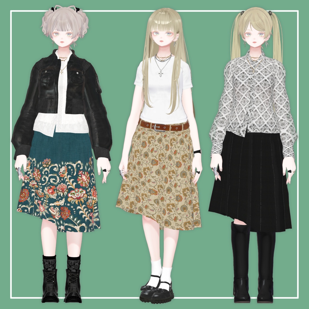 【VRChat】森羅専用 ミディアムスカート(MA対応)