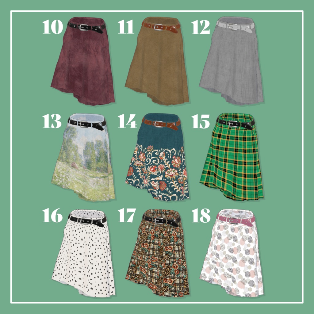 【VRChat】森羅専用 ミディアムスカート(MA対応)