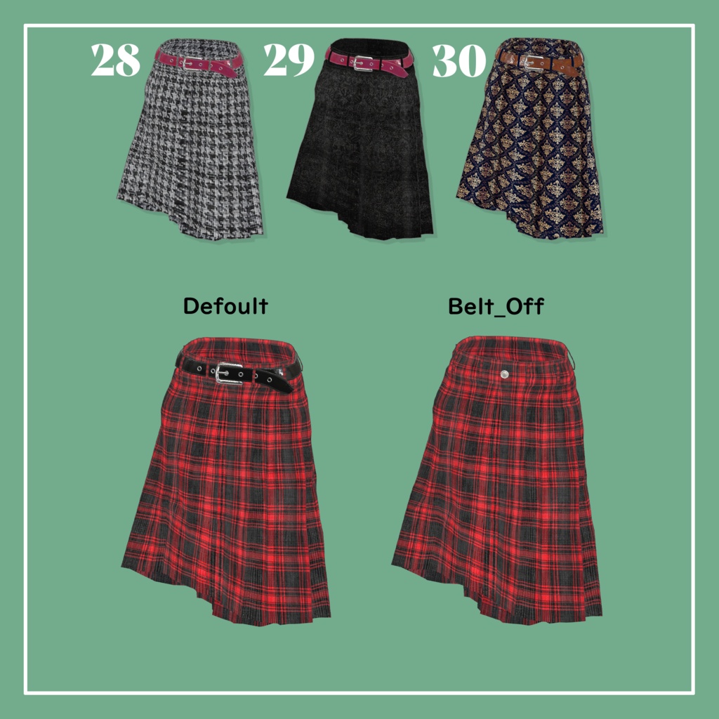 【VRChat】仙猫専用 ミディアムスカート(MA対応)