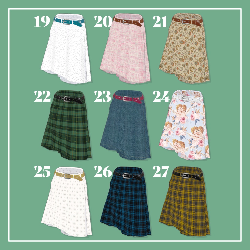 【VRChat】仙猫専用 ミディアムスカート(MA対応)