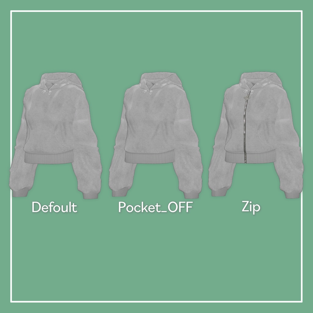 【VRChat】森羅専用 ショートフーディー(MA対応)