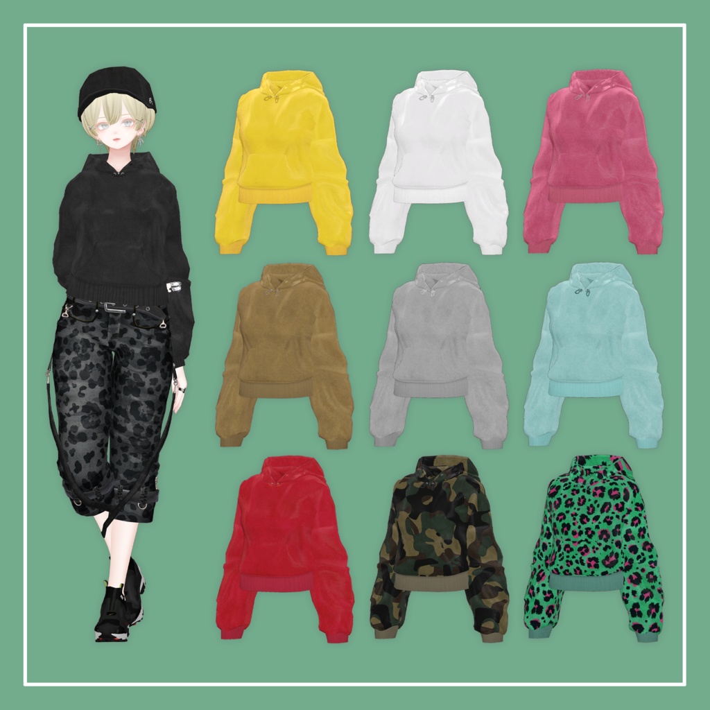 【VRChat】森羅専用 ショートフーディー(MA対応)