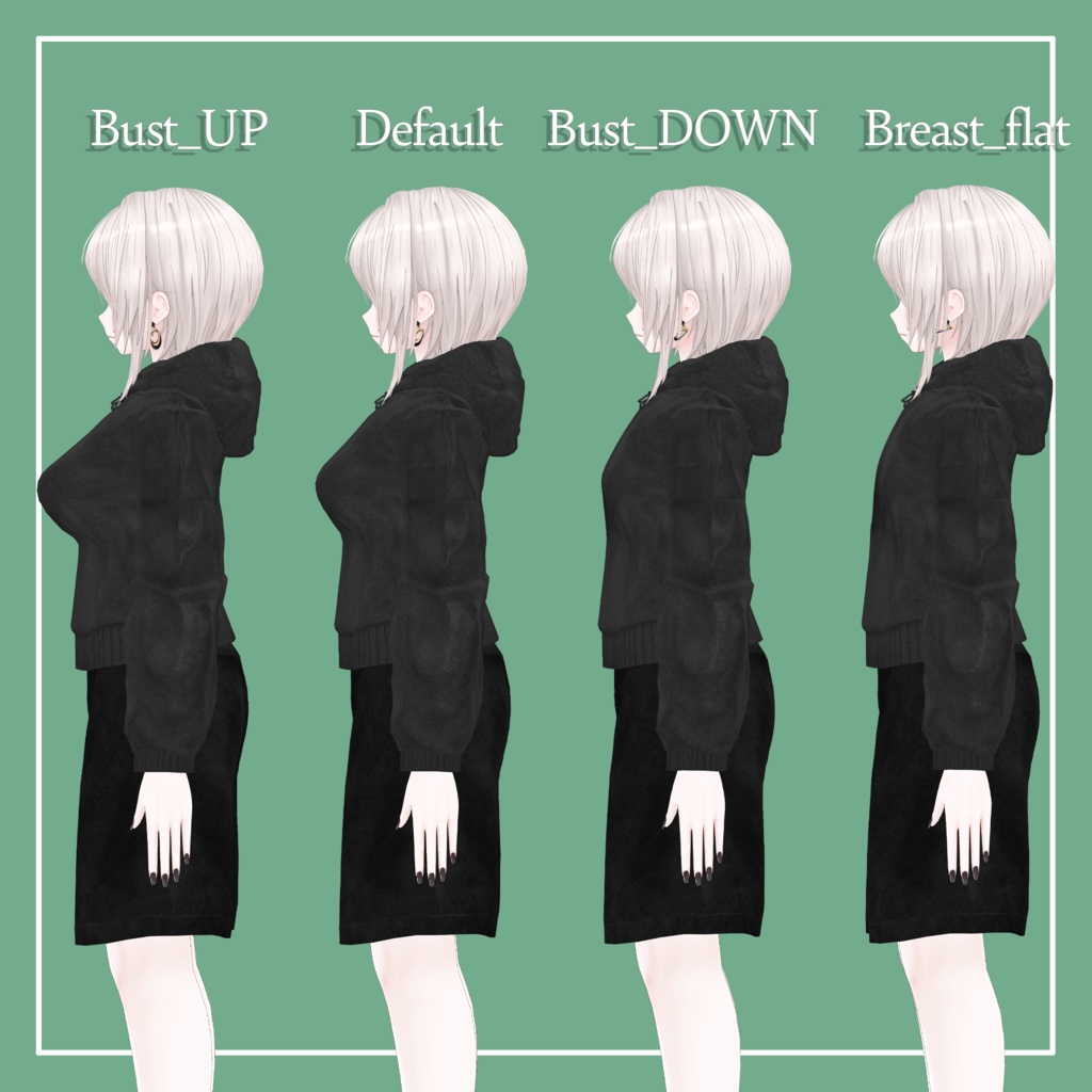 【VRChat】仙猫 専用 ShortHoodie(MA対応)