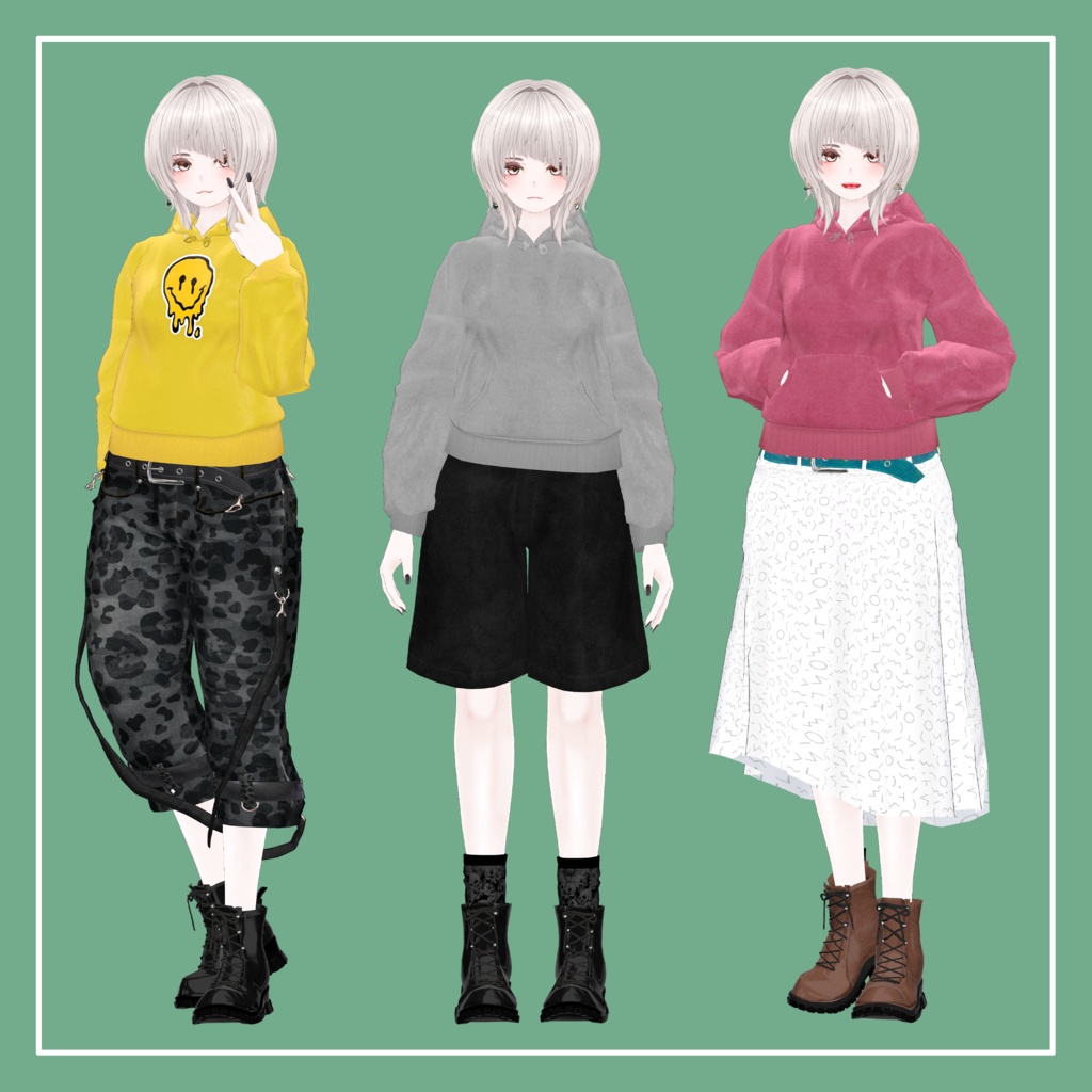 【VRChat】仙猫 専用 ShortHoodie(MA対応)