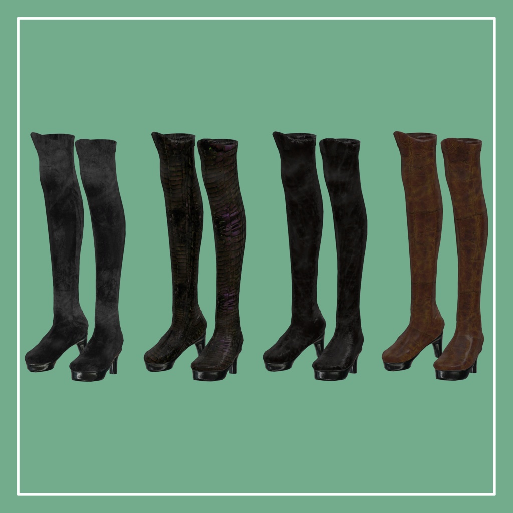 【VRChat】森羅専用 WideOnepiece & KneeHigh Boots(MA対応)