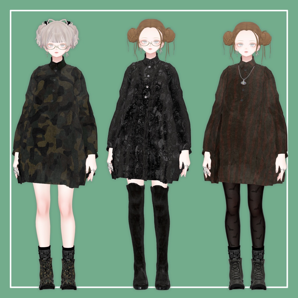 【VRChat】森羅専用 WideOnepiece & KneeHigh Boots(MA対応)