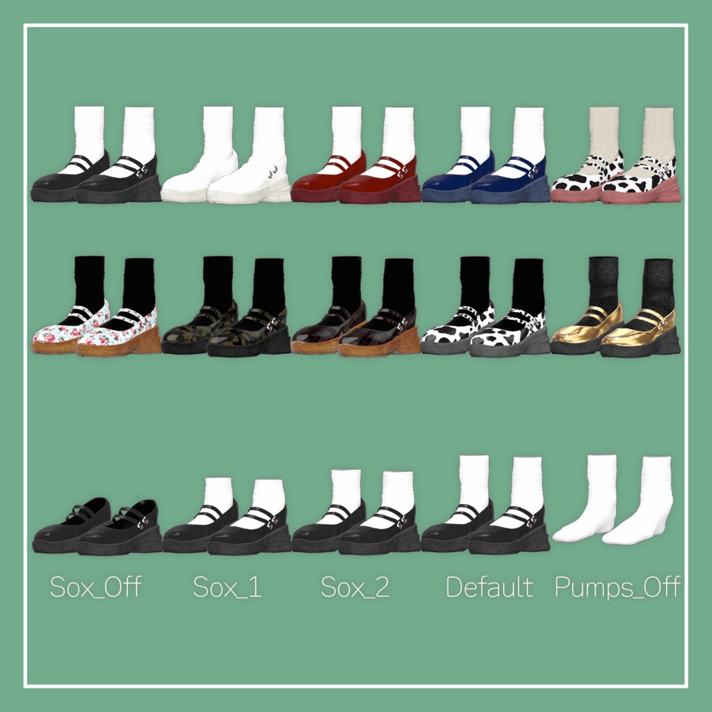 【VRChat】森羅専用 es Pumps(MA対応)