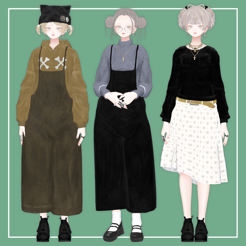 【VRChat】森羅専用 Salopette&LongTee(MA対応)