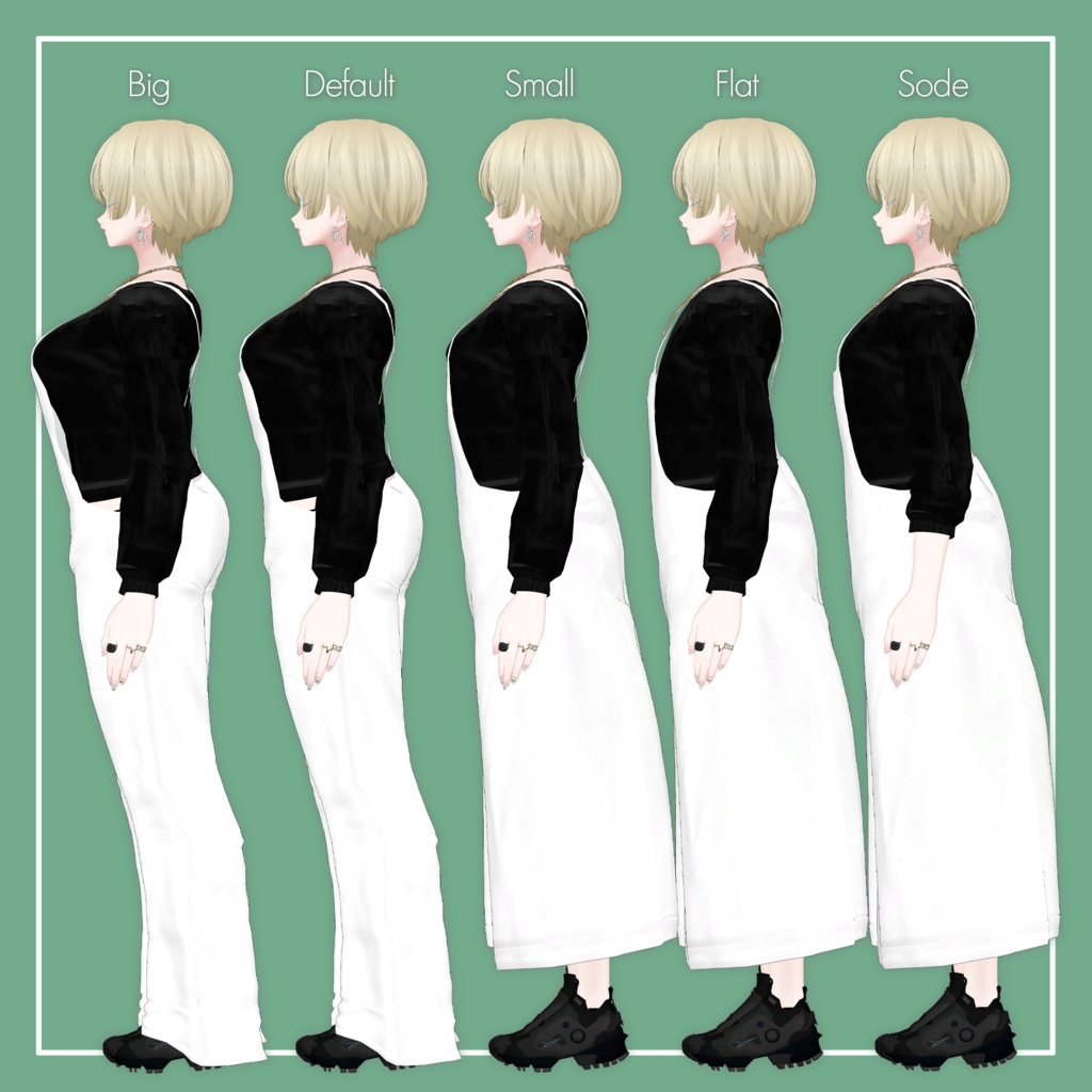 【VRChat】森羅専用 Salopette&LongTee(MA対応)