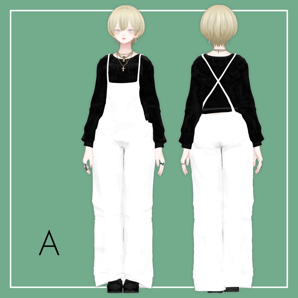 【VRChat】森羅専用 Salopette&LongTee(MA対応)